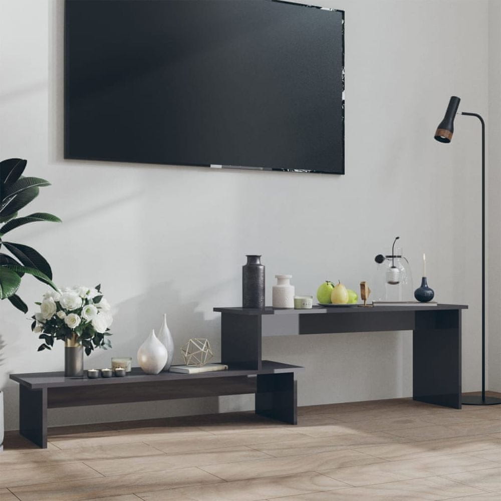 Vidaxl TV skrinka lesklá sivá 180x30x43 cm drevotrieska